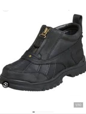 NWT Policy Ralph Lauren Leather Gruff zip boots black